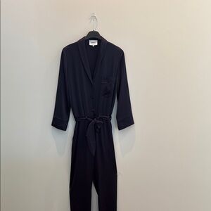 Navy Blue Jumpsuit with Belt